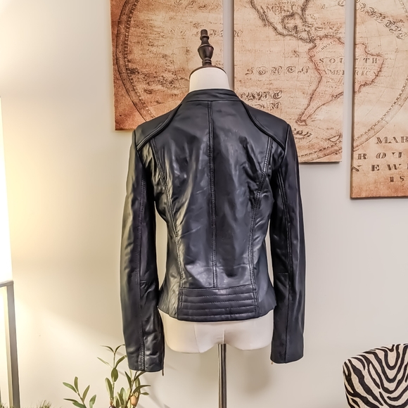MICHAEL KORS Genuine Leather Motorcycle Jacket - Picture 3 of 9